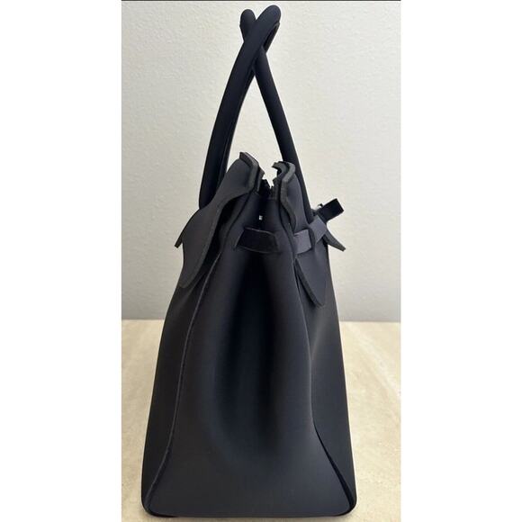 VGUC Save My Bag - Made in Italy - Miss World - Black Neoprene Satchel Handbag. - Picture 3 of 9